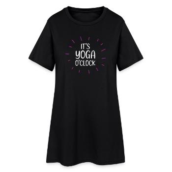 C’est Yoga O’clock - Robe T-shirt Femme - noir - Devant