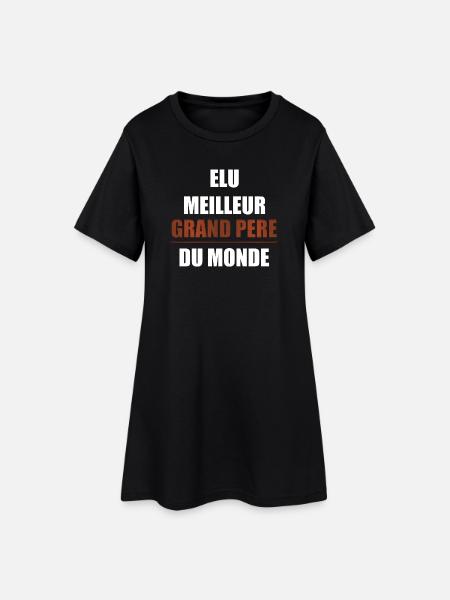 Elu meilleurs grand père du monde - Robe T-shirt Femme - noir