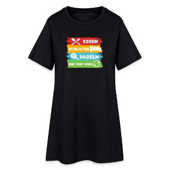 Spieler Statement Padel-Tennis Schläger Turnier - Frauen T-Shirt-Kleid - Schwarz - Vorne