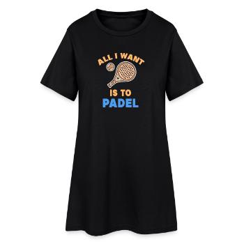 Padel Statement Padel Game Players Rackets Balls - Women’s T-Shirt Dress - black - Front
