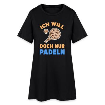 Spieler Schläger Turnier Statement Sportart Bälle - Frauen T-Shirt-Kleid - Schwarz - Vorne