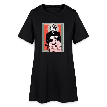 Techno couture Art Illustration - Robe T-shirt Femme - noir - Devant