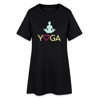 Yoga - Robe T-shirt Femme - noir - Devant