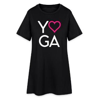 Yoga - Robe T-shirt Femme - noir - Devant