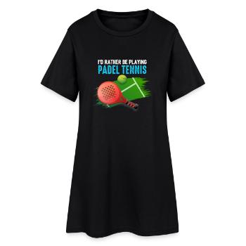 Padel Id préfère jouer au Padel Tennis - Robe T-shirt Femme - noir - Devant