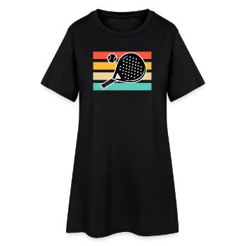 Padel Tennis Rétro Vintage - Robe T-shirt Femme - noir - Devant