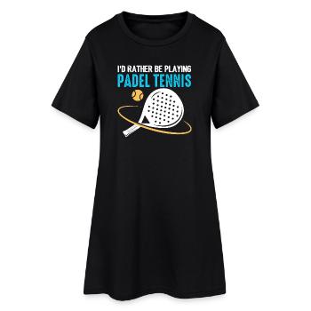 Padel Id préfère jouer au Padel Tennis - Robe T-shirt Femme - noir - Devant