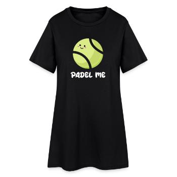 Sport Padel Player Balls Déclaration Padel Jeu de Padel - Robe T-shirt Femme - noir - Devant