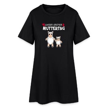 Muttertag - erster Muttertag Geschenk - Frauen T-Shirt-Kleid - Schwarz - Vorne