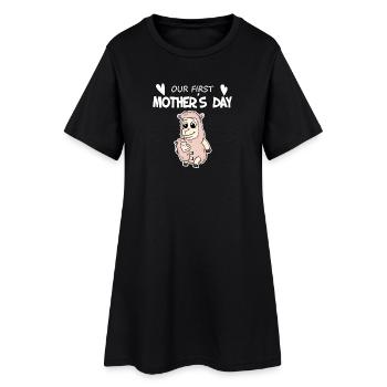 Fête des Mères - Premier Cadeau de Fête des Mères - Robe T-shirt Femme - noir - Devant
