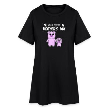 Fête des Mères - Premier cadeau de la fête des Mères - Robe T-shirt Femme - noir - Devant