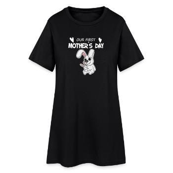 Fête des Mères - Premier Cadeau de Fête des Mères - Robe T-shirt Femme - noir - Devant