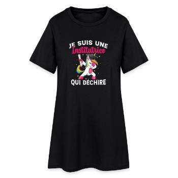 Femme Institutrice Qui Déchire Idée Enseignant - Robe T-shirt Femme - noir - Devant