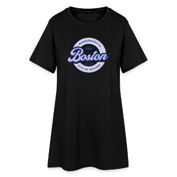 Badge de cercle de lettrage de Boston - Robe T-shirt Femme - noir - Devant