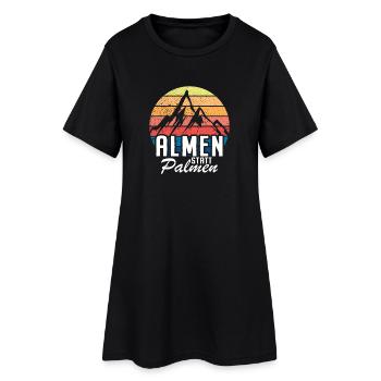 Pâturages alpins au lieu de palmiers Montagnes Ski Alpinisme Alm - Robe T-shirt Femme - noir - Devant
