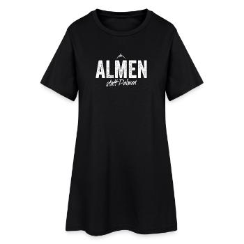 Almen Statt Palmen Berge Skifahren Bergsteigen Alm - Frauen T-Shirt-Kleid - Schwarz - Vorne