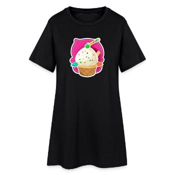Glaces, glaces - Robe T-shirt Femme - noir - Devant