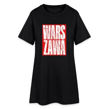 Plan de la ville de Warszawa en lettrage - Robe T-shirt Femme - noir - Devant