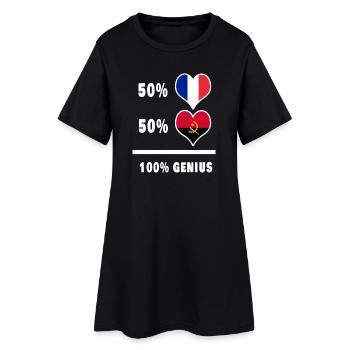 Drapeaux Angola et France 100% génial - Robe T-shirt Femme - noir - Devant