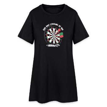 Design de pub à fléchettes - Robe T-shirt Femme - noir - Devant