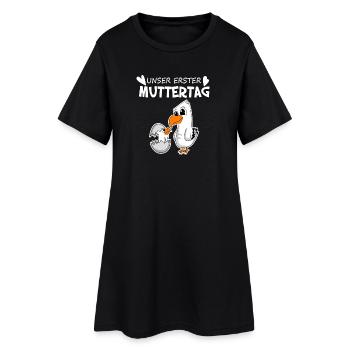 Muttertag - erster Muttertag Geschenk - Frauen T-Shirt-Kleid - Schwarz - Vorne