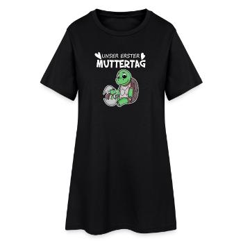 Muttertag - erster Muttertag Geschenk - Frauen T-Shirt-Kleid - Schwarz - Vorne