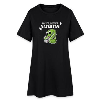 Vatertag - erster Vatertag Geschenk - Frauen T-Shirt-Kleid - Schwarz - Vorne