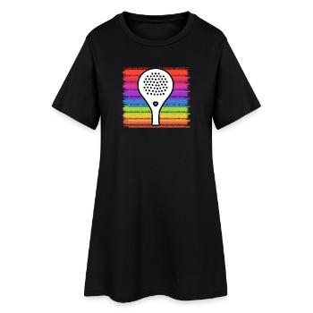 Raquette Padel Sport Tennis Padel Jeu Servir - Robe T-shirt Femme - noir - Devant