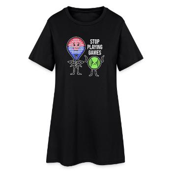 Déclaration du joueur Raquette Padel Padel Balles d’équipe - Robe T-shirt Femme - noir - Devant