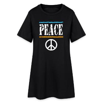 T-shirt rétro Peace Vibes - Robe T-shirt Femme - noir - Devant