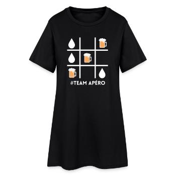 team apéro, bière, fan de bière - Robe T-shirt Femme - noir - Devant