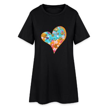 FrühlingsBlüten - Sonja Ariel von Staden - Frauen T-Shirt-Kleid - Schwarz - Vorne