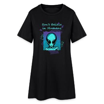 Ne croyez pas aux humains. Le slogan extraterrestre pour vous. - Robe T-shirt Femme - noir - Devant