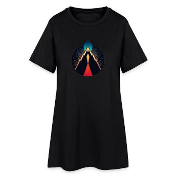 Vulkan Logo - Frauen T-Shirt-Kleid - Schwarz - Vorne
