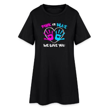 Déclaration des parents enceintes Bébé Bonheur Cœur de famille - Robe T-shirt Femme - noir - Devant