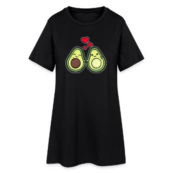 Bébé Avocat Enceinte Coeur Famille Bonheur Parents - Robe T-shirt Femme - noir - Devant