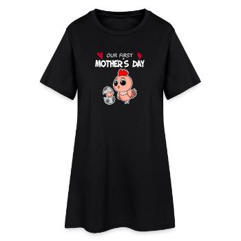 Fête des Mères - Premier cadeau de la fête des Mères - Robe T-shirt Femme - noir - Devant