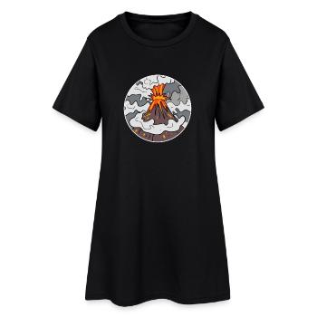 Volcano Mountain Circle Mountains Volcanoes - Women’s T-Shirt Dress - black - Front