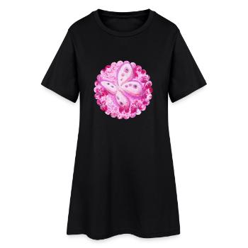 FrühlingsSchmetterlinge - Sonja Ariel von Staden - Frauen T-Shirt-Kleid - Schwarz - Vorne