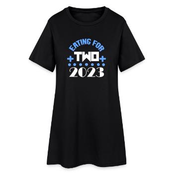 Zwillinge Schwanger Schwangerschaft 2023 - Frauen T-Shirt-Kleid - Schwarz - Vorne