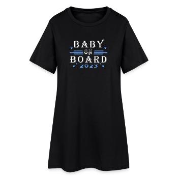 Schwanger 2023 - Frauen T-Shirt-Kleid - Schwarz - Vorne