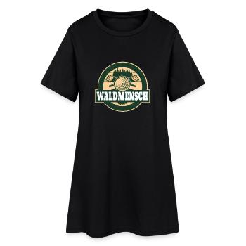 Waldmensch Holzlogo - Frauen T-Shirt-Kleid - Schwarz - Vorne