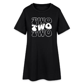 Zwei Kinder zum 2. Geburtstag Jungen Mädchen 2 Jahre alt - Frauen T-Shirt-Kleid - Schwarz - Vorne