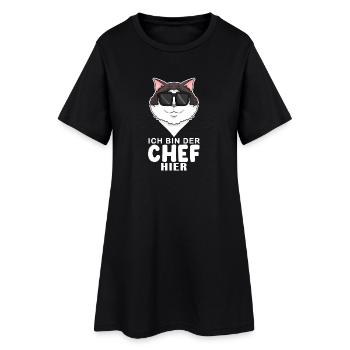 coole Katze - Ragdoll Katze - Chef Spruch - Frauen T-Shirt-Kleid - Schwarz - Vorne