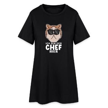 coole Katze - Exotische Kurzhaarkatze Katze - Chef - Frauen T-Shirt-Kleid - Schwarz - Vorne