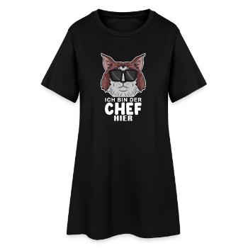 coole Katze - Maine-Coon-Katze Katze - Chef Spruch - Frauen T-Shirt-Kleid - Schwarz - Vorne