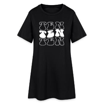 Dix 10e anniversaire Enfants Garçons Filles 10 ans - Robe T-shirt Femme - noir - Devant