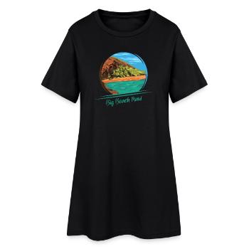 Grande plage île de Maui Hawaï Nature Illustration - Robe T-shirt Femme - noir - Devant