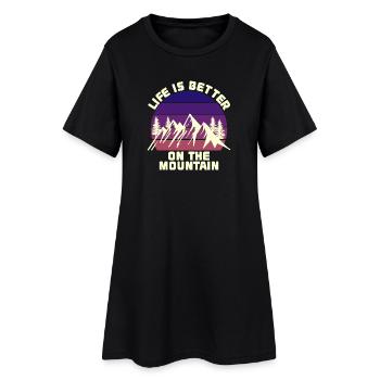 Randonnée Montagnes Montagne Déclaration des amoureux de la nature - Robe T-shirt Femme - noir - Devant