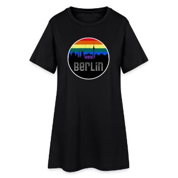 Berlin Skyline Regenbogen - Frauen T-Shirt-Kleid - Schwarz - Vorne